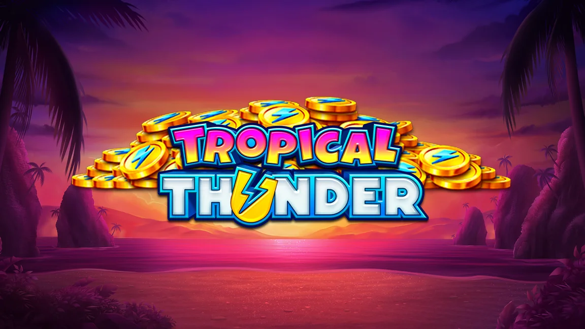 The promotional header for Tropical Thunder, an online slot game on Betty.ca.