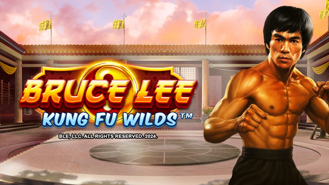 The promotional header for Bruce Lee - Kung Fu Wilds, an online slot game on Betty.ca.