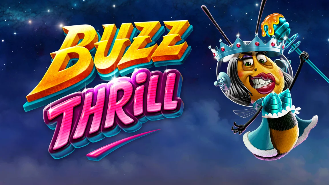 The promotional header for Buzz Thrill, an online slot game on Betty.ca.