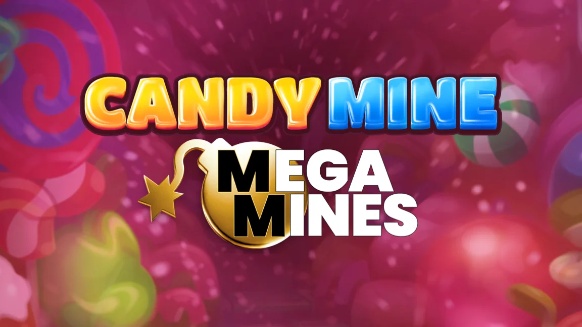 The promotional header for Candy Mine Mega Mines, an online slot game on Betty.ca.
