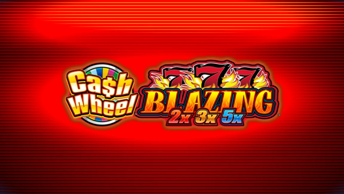 The promotional header for Cash Wheel Blazing 777 2x3x5x, an online slot game on Betty.ca.