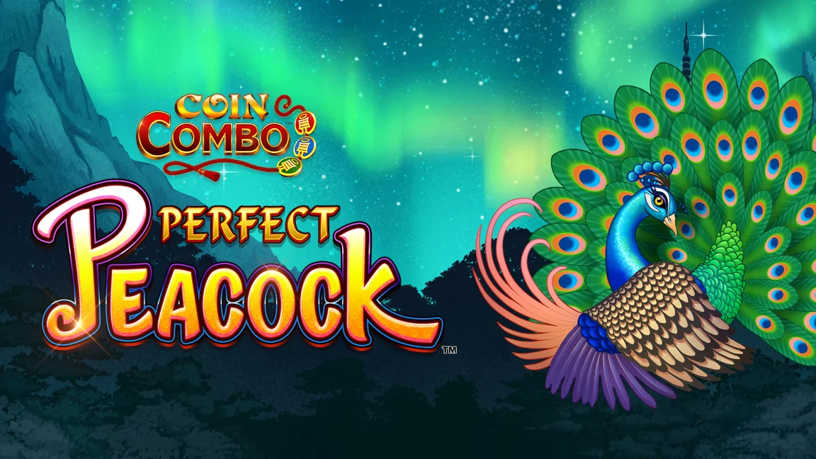 The promotional header for Coin Combo Perfect Peacock, an online slot game on Betty.ca.