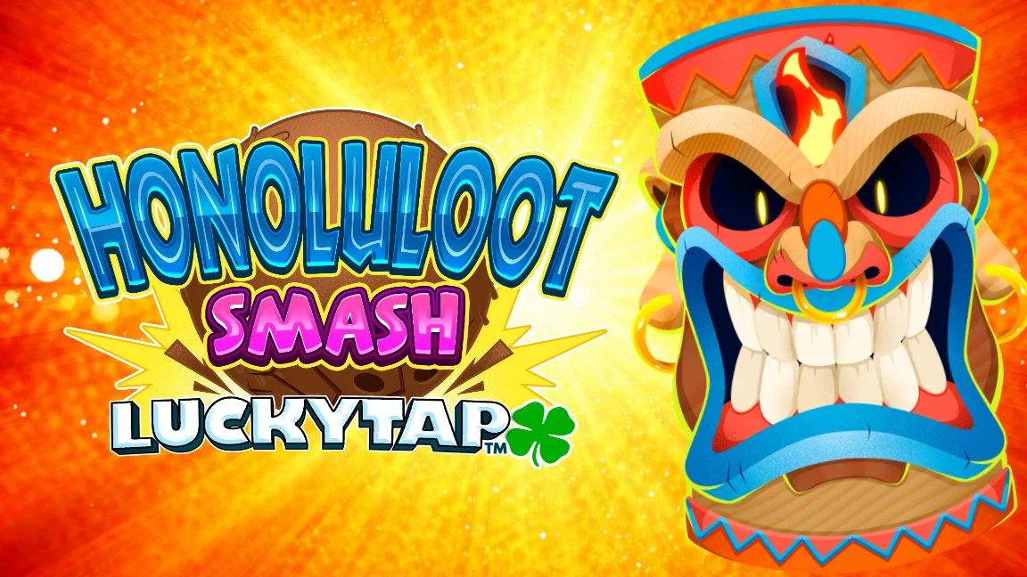 The promotional header for Honoluloot Smash LuckyTap™, an online slot game on Betty.ca.