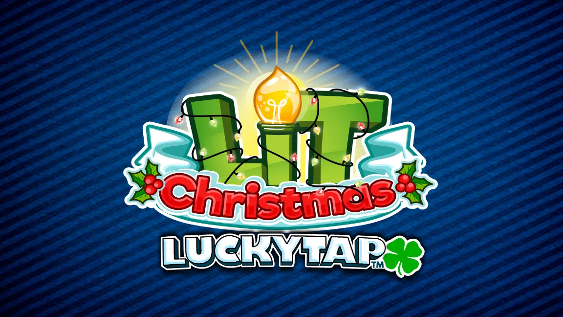 The promotional header for Lit Christmas LuckyTap™, an online slot game on Betty.ca.
