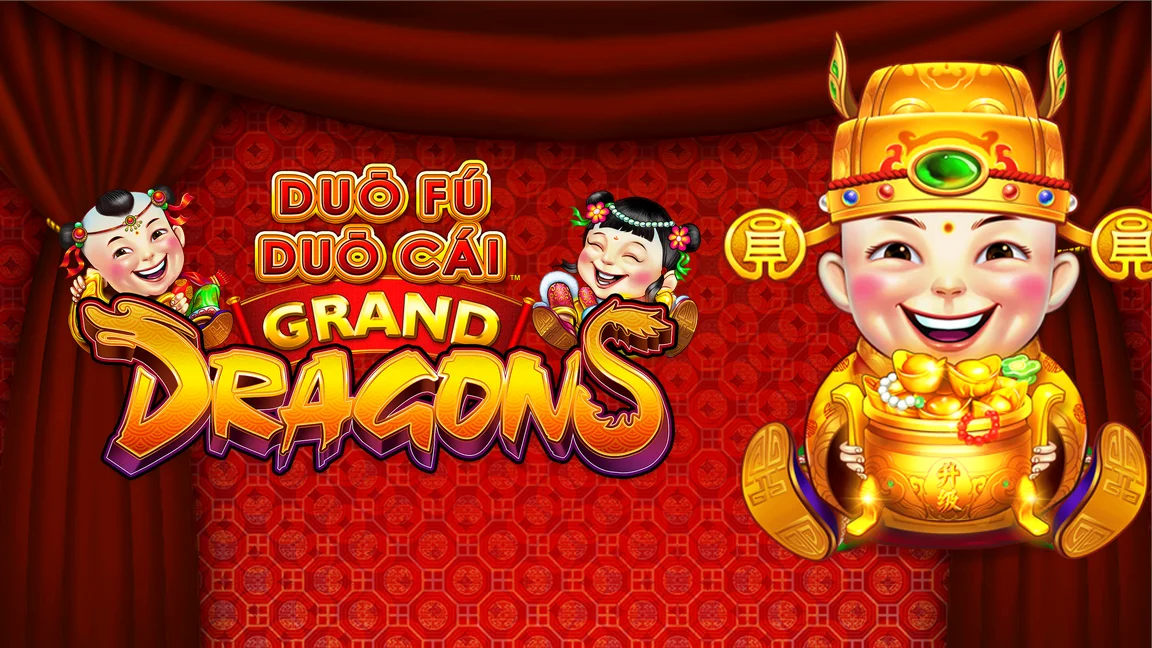 The promotional header for Duo Fu Duo Cai Grand Dragons, an online slot game on Betty.ca.