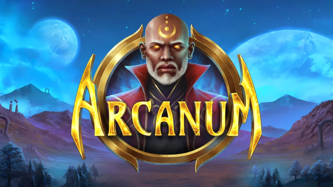 The promotional header for Arcanum, an online slot game on Betty.ca.