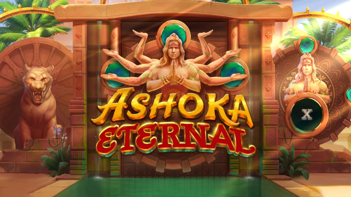 The promotional header for Ashoka Eternal, an online slot game on Betty.ca.
