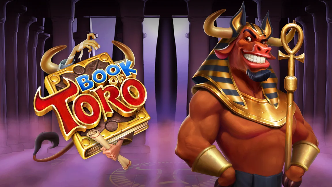 The promotional header for Book of Toro, an online slot game on Betty.ca.