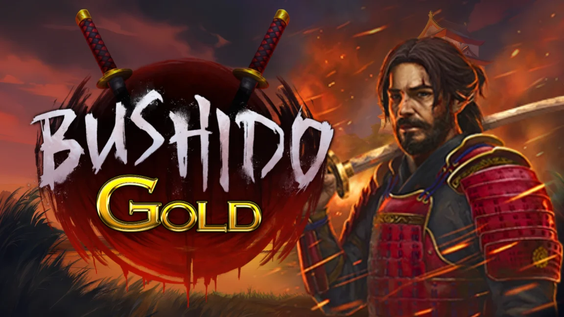 The promotional header for Bushido Gold, an online slot game on Betty.ca.