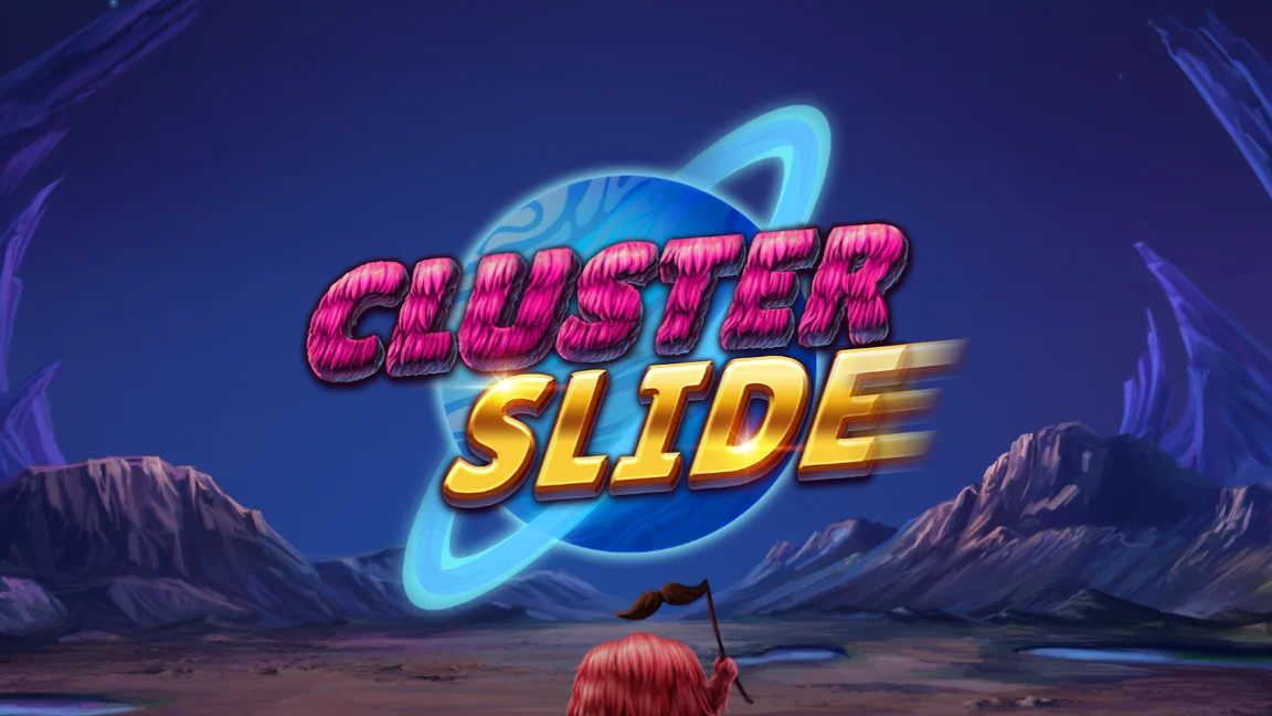The promotional header for Cluster Slide, an online slot game on Betty.ca.