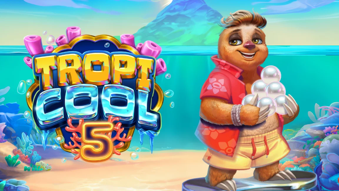 The promotional header for Tropicool 5, an online slot game on Betty.ca.