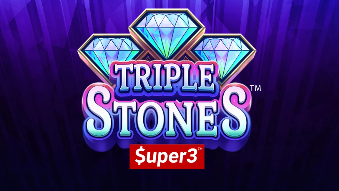 The promotional header for Triple Stones, an online slot game on Betty.ca.