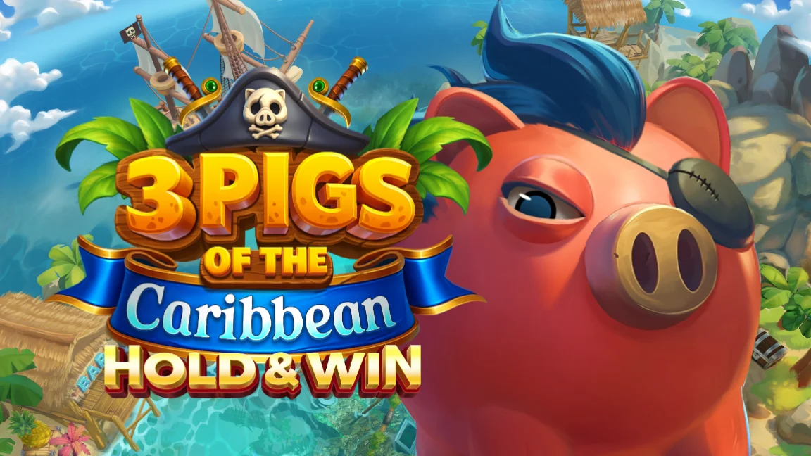 The promotional header for 3 Pigs of the Caribbean Hold and Win, an online slot game on Betty.ca.