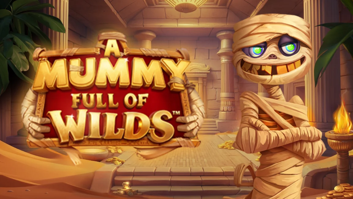The promotional header for A Mummy Full of Wilds, an online slot game on Betty.ca.