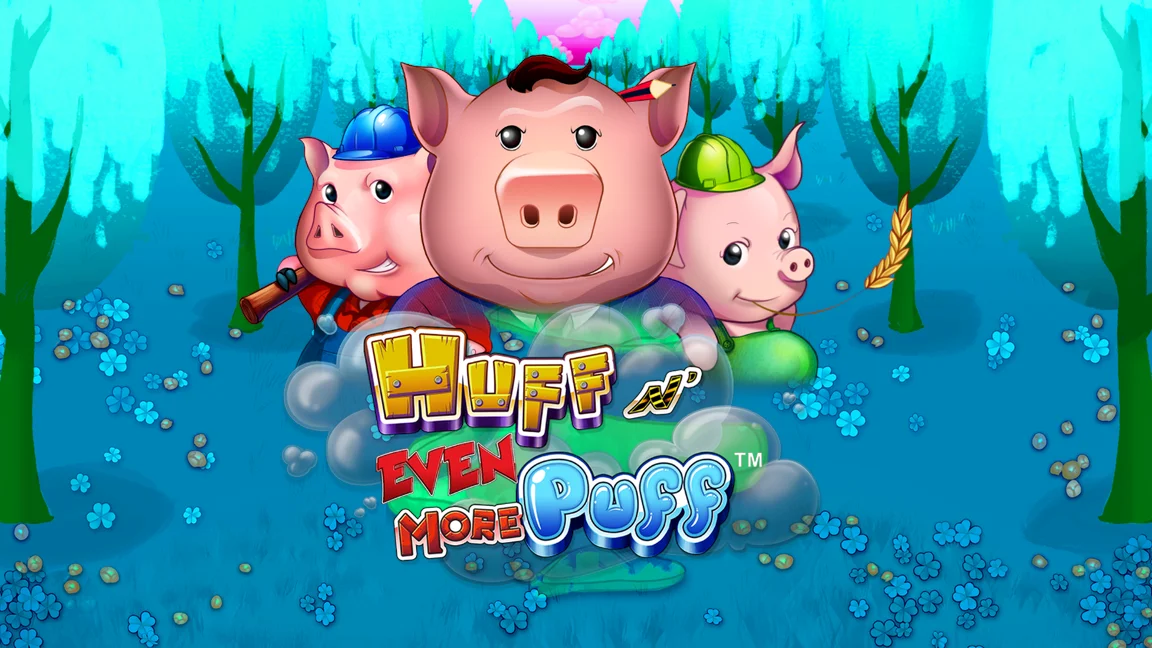 The promotional header for Huff N Even More Puff, an online slot game on Betty.ca.