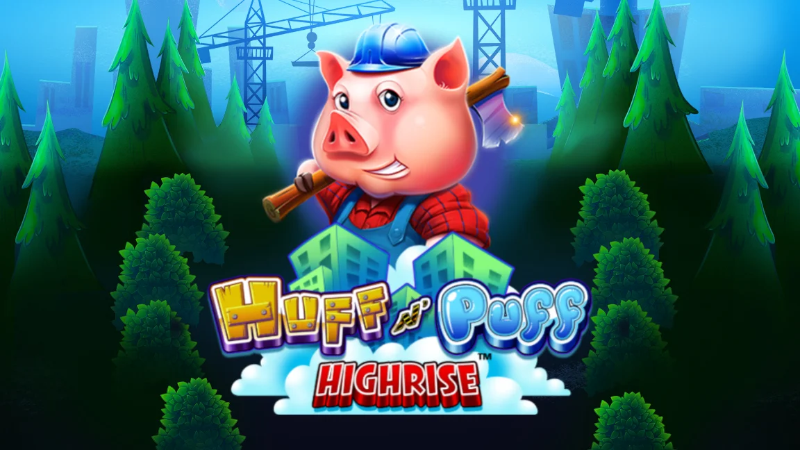 The promotional header for Huff N Puff High Rise, an online slot game on Betty.ca.