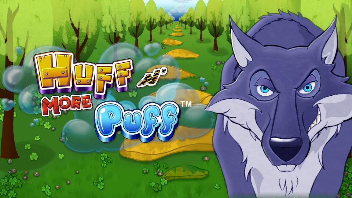 The promotional header for Huff N’ More Puff, an online slot game on Betty.ca.