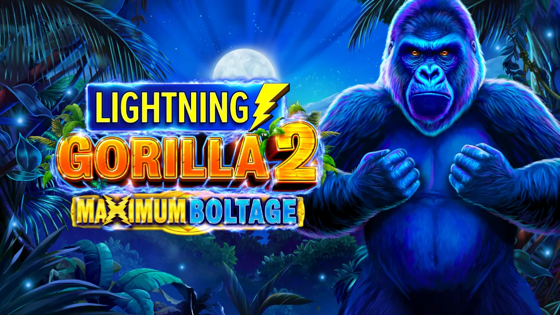 The promotional header for Lightning Gorilla 2 Maximum Boltage, an online slot game on Betty.ca.