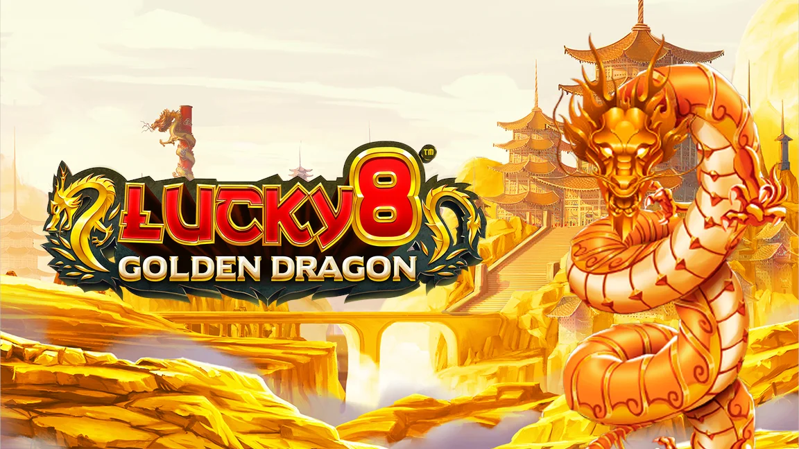 The promotional header for Lucky 8 Golden Dragon, an online slot game on Betty.ca.