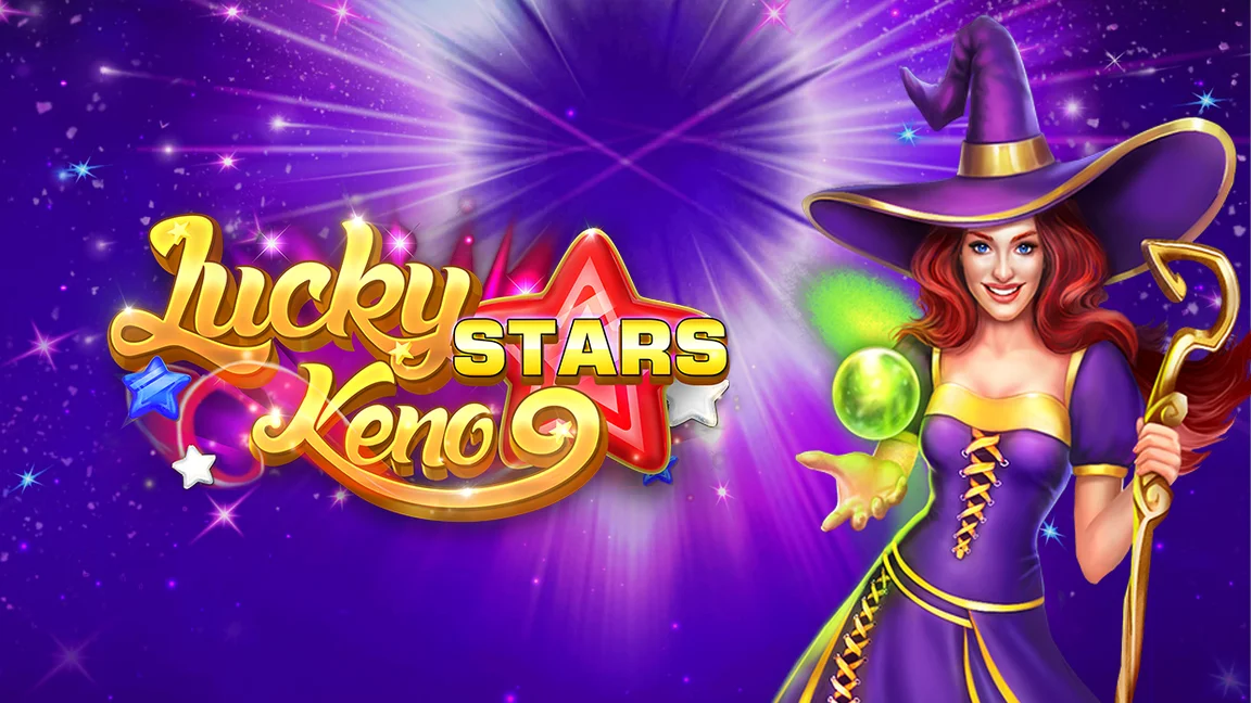 The promotional header for Lucky Stars Keno, an online slot game on Betty.ca.