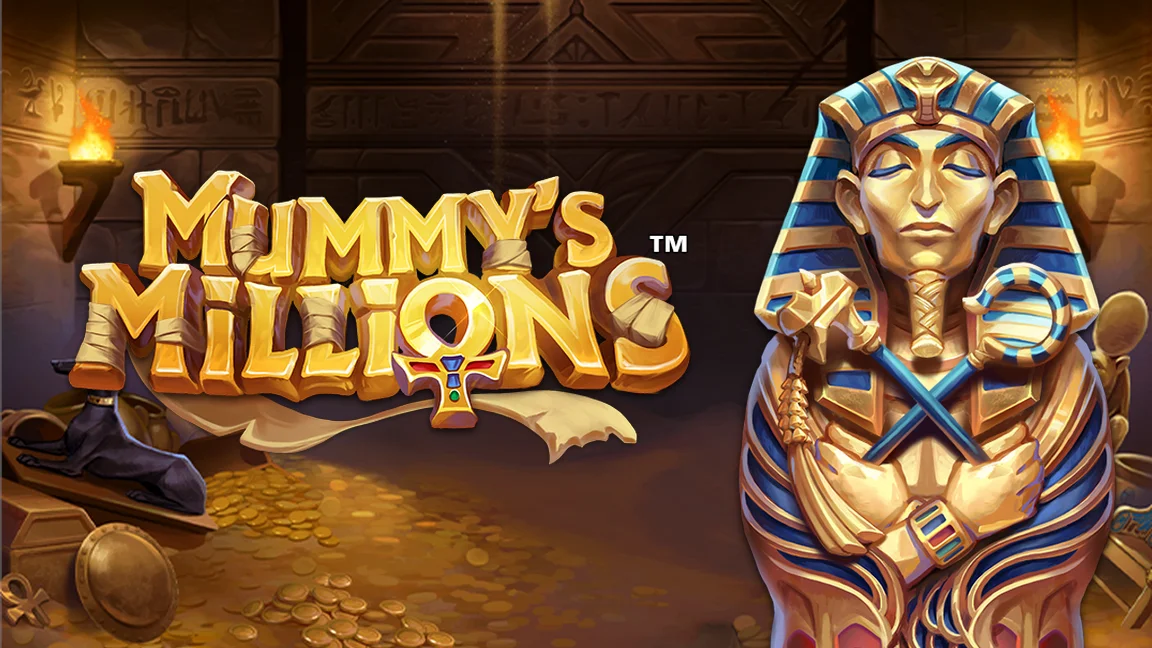 The promotional header for Mummy's Millions, an online slot game on Betty.ca.