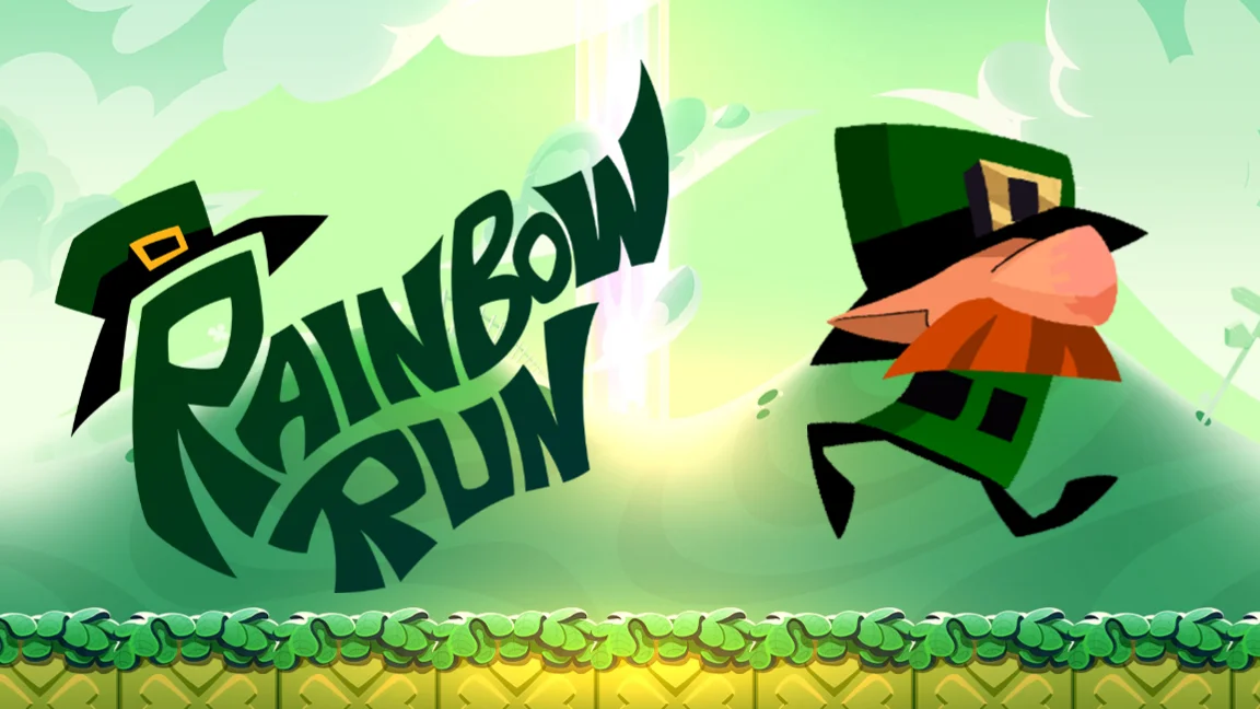 The promotional header for Rainbow Run, an online slot game on Betty.ca.
