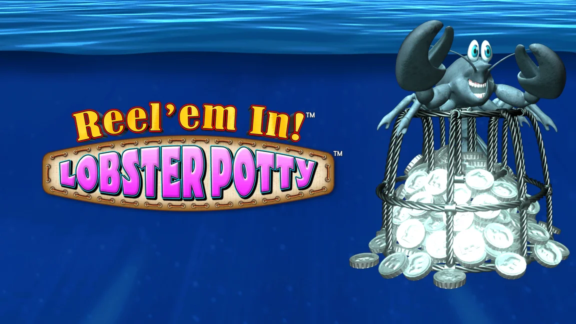 The promotional header for Reel em In Lobster Potty, an online slot game on Betty.ca.