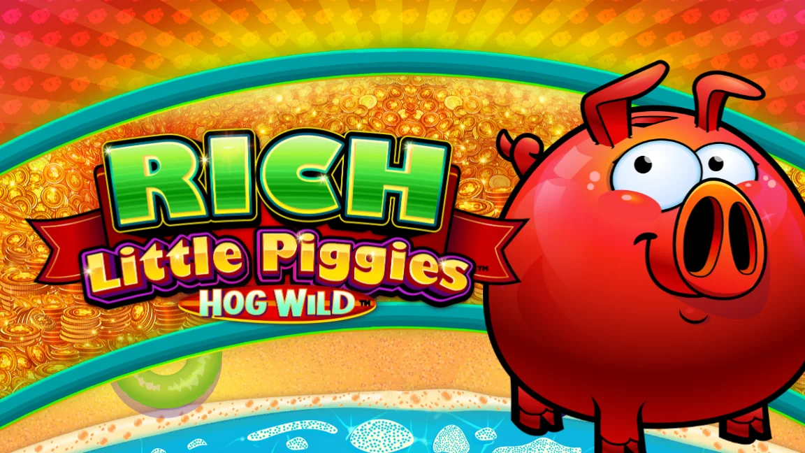 The promotional header for Rich Little Piggies™ Hog Wild, an online slot game on Betty.ca.