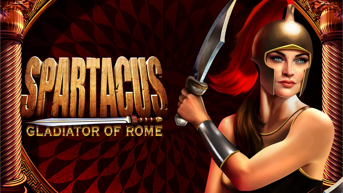 The promotional header for Spartacus-Gladiator of Rome, an online slot game on Betty.ca.