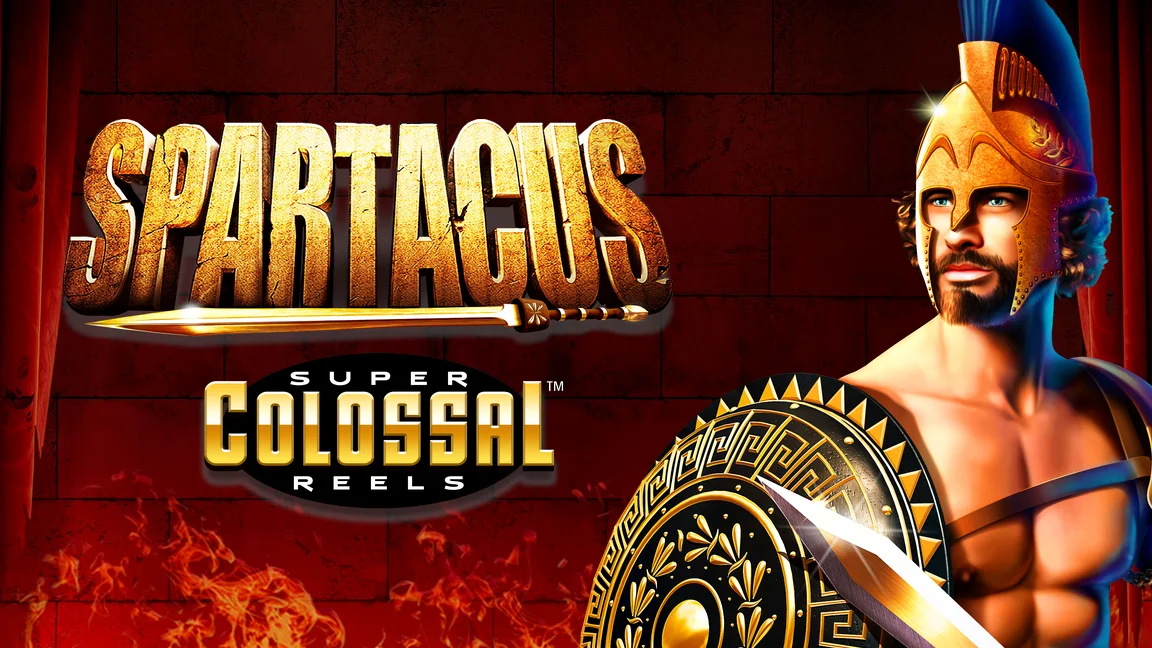 The promotional header for Spartacus Super Colossal Reels, an online slot game on Betty.ca.
