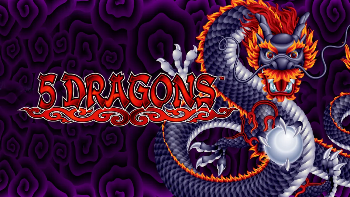 The promotional header for 5 Dragons, an online slot game on Betty.ca.