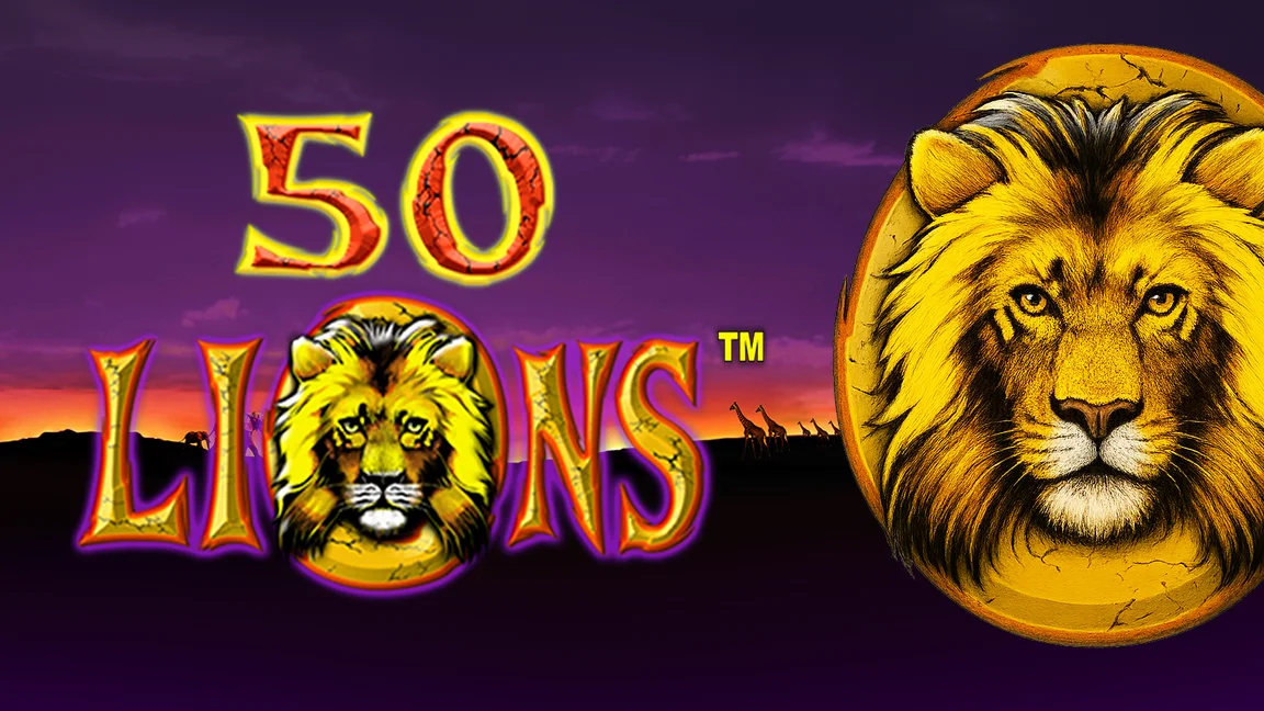 The promotional header for 50 Lions, an online slot game on Betty.ca.