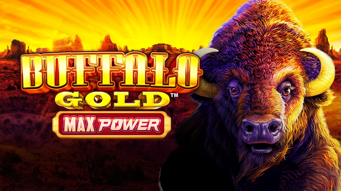 The promotional header for Buffalo Gold Max Power, an online slot game on Betty.ca.