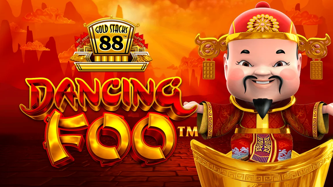 The promotional header for Gold Stacks 88: Dancing Foo, an online slot game on Betty.ca.