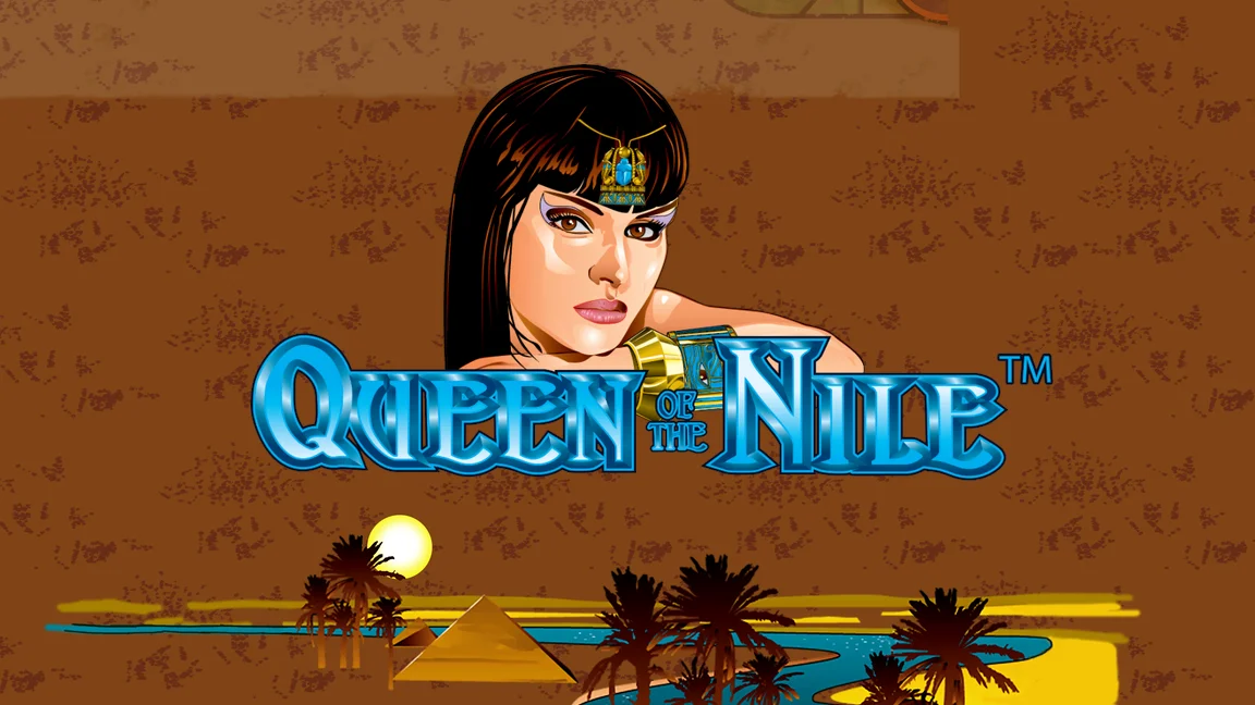 The promotional header for Queen Of The Nile, an online slot game on Betty.ca.