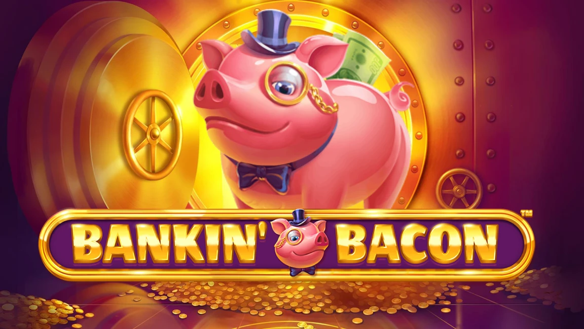 The promotional header for Bankin' Bacon, an online slot game on Betty.ca.