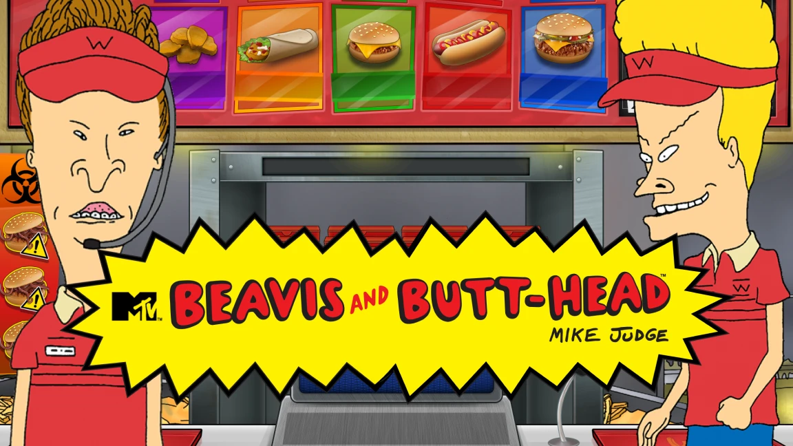 The promotional header for Beavis and Butthead, an online slot game on Betty.ca.