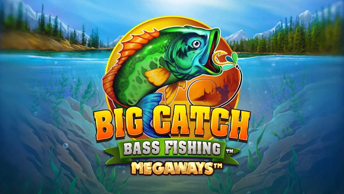 The promotional header for Big Catch Bass Fishing Megaways, an online slot game on Betty.ca.