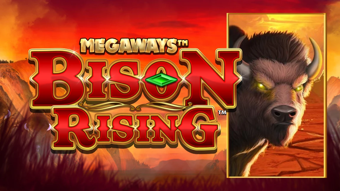 The promotional header for Bison Rising MEGAWAYS™, an online slot game on Betty.ca.