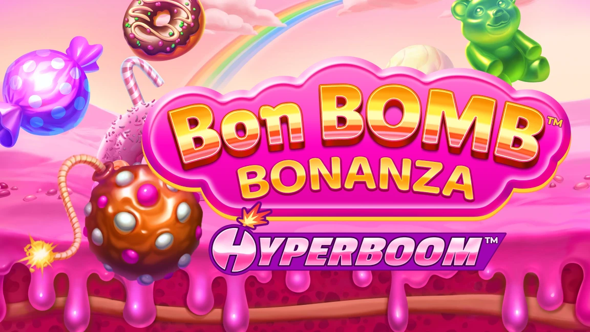 The promotional header for Bon Bomb Bonanza, an online slot game on Betty.ca.