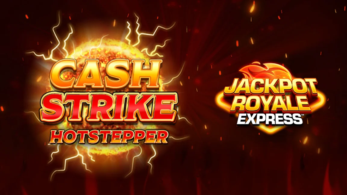 The promotional header for Cash Strike Hotstepper Jackpot Royale Express, an online slot game on Betty.ca.