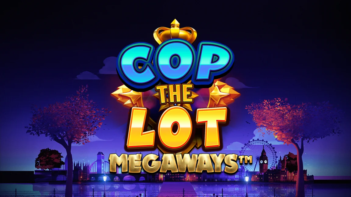 The promotional header for Cop the Lot Megaways Power Play, an online slot game on Betty.ca.
