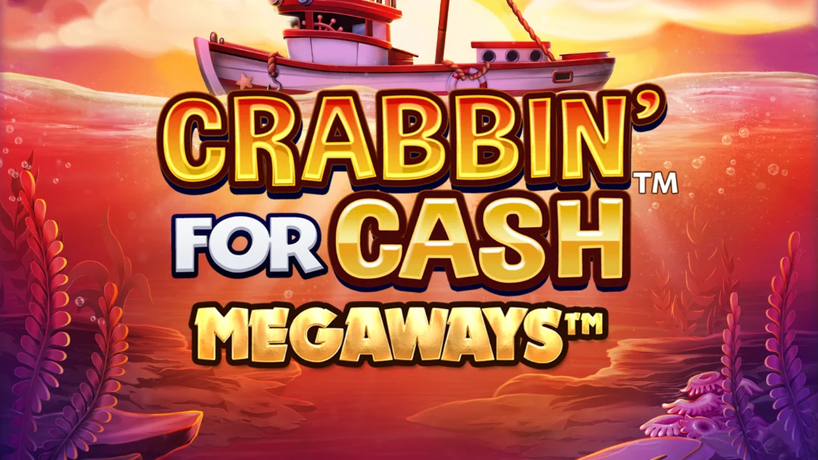 The promotional header for Crabbin’ For Cash Megaways, an online slot game on Betty.ca.