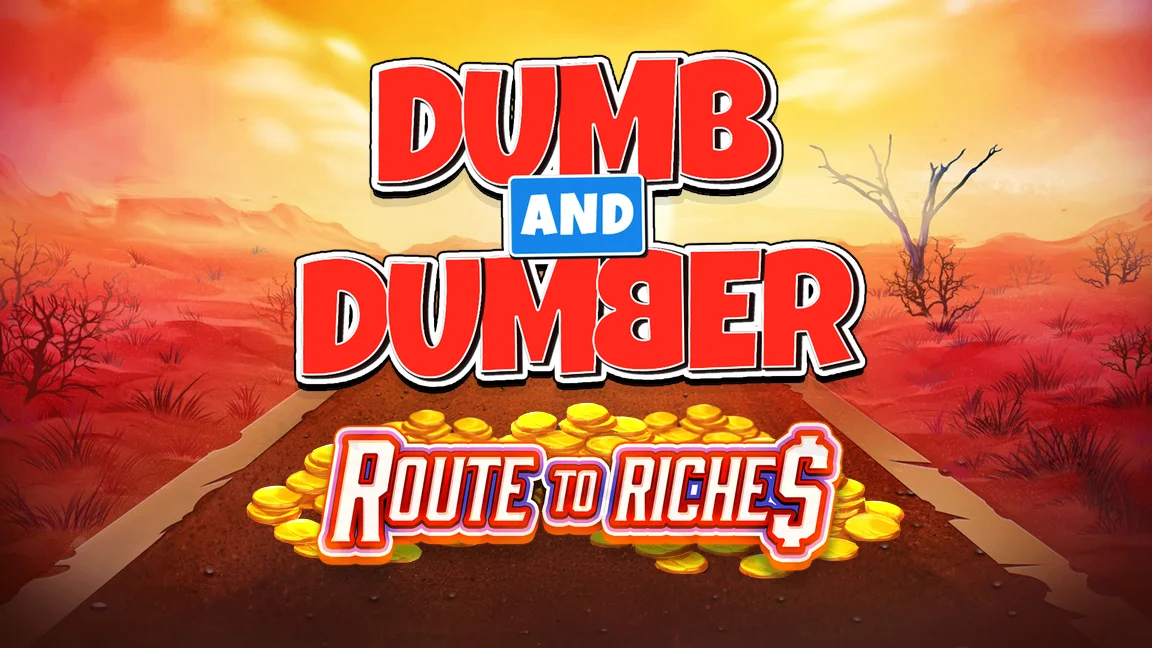 The promotional header for Dumb and Dumber Route to Riches, an online slot game on Betty.ca.
