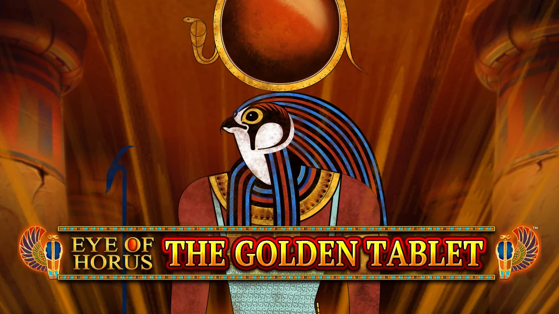 The promotional header for Eye Of Horus The Golden Tablet Megaways, an online slot game on Betty.ca.