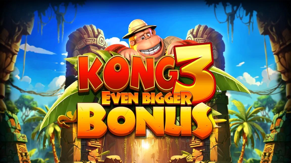 The promotional header for Kong 3 Even Bigger Bonus, an online slot game on Betty.ca.