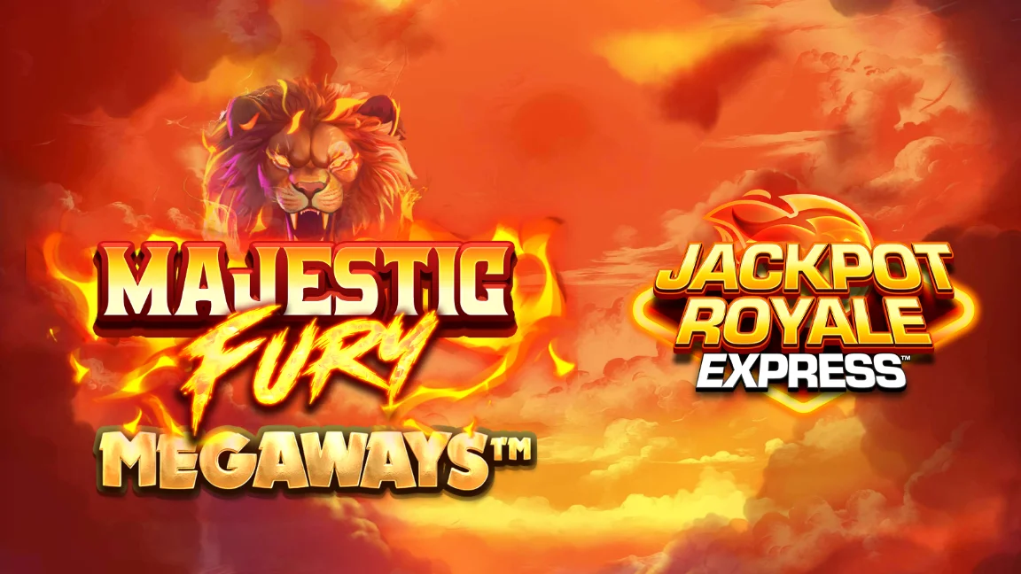 The promotional header for Majestic Fury Megaways Jackpot Royale Express, an online slot game on Betty.ca.
