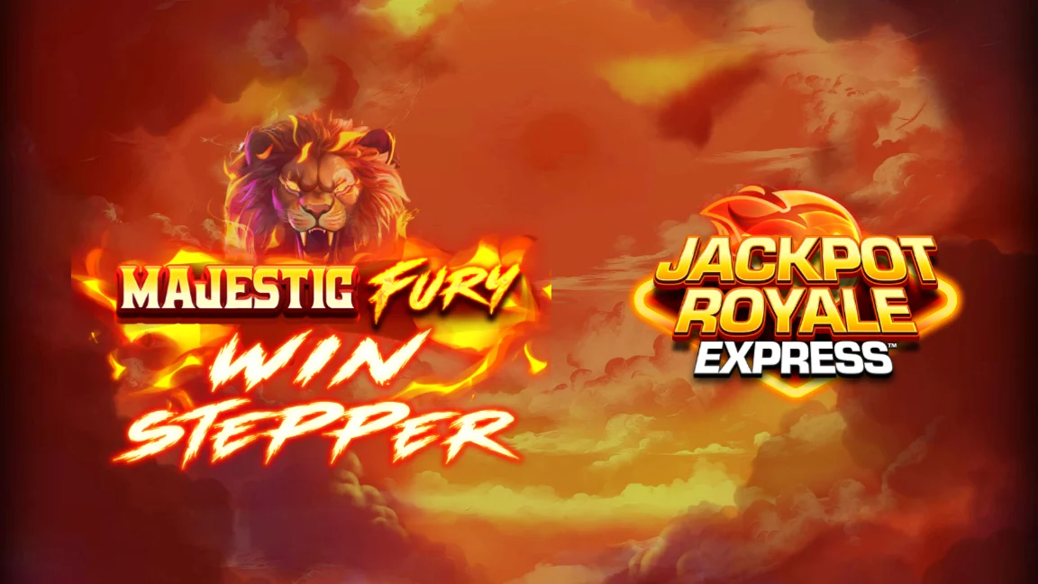 The promotional header for Majestic Fury Win Stepper Jackpot Royale Express, an online slot game on Betty.ca.