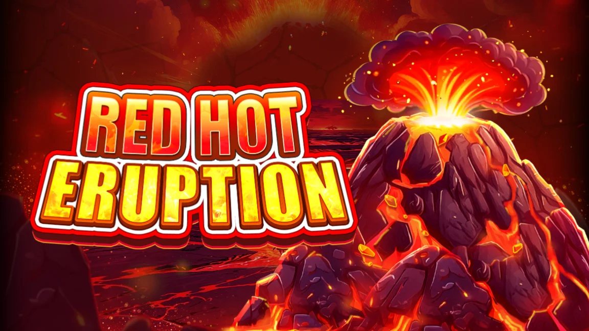 The promotional header for Red Hot Eruption, an online slot game on Betty.ca.