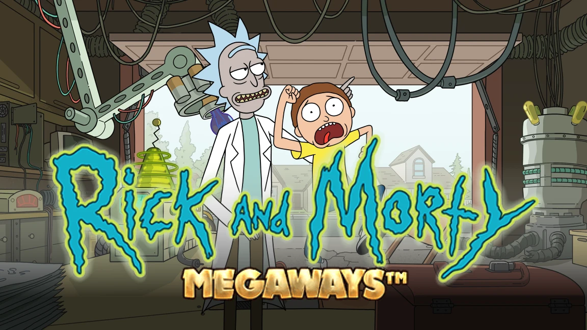 The promotional header for Rick and Morty Megaways, an online slot game on Betty.ca.